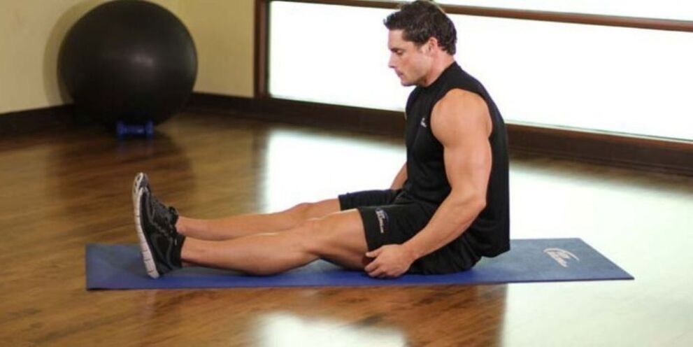 A man performs exercises to relieve inflammation of the prostate